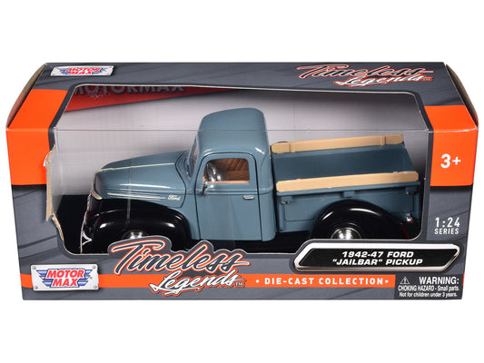 1942-47 Ford "Jailbar" Pickup Truck Blue and Black "Timeless Legends" Series 1/24 Diecast Model Car by Motormax by Motormax