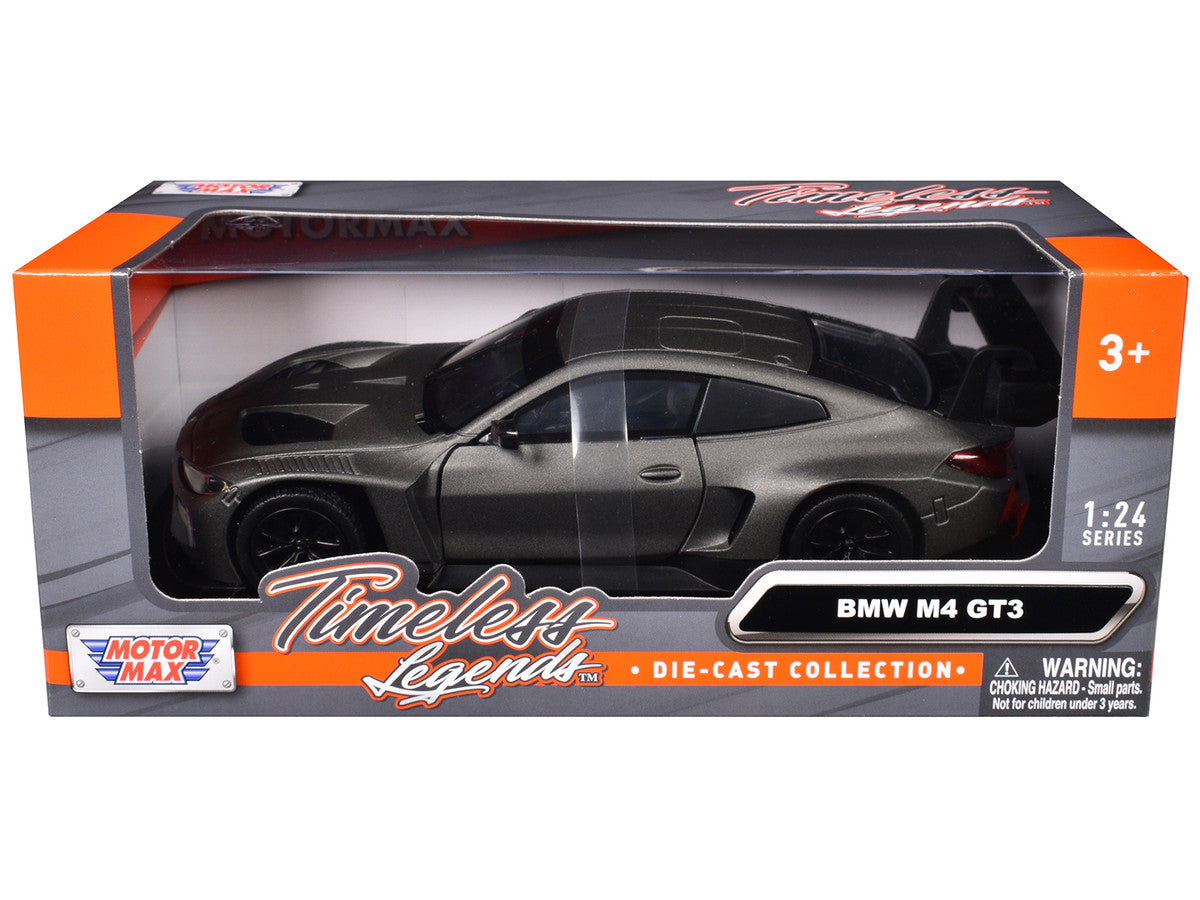 BMW M4 GT3 Matt Black "Timeless Legends" Series 1/24 Diecast Model Car by Motormax by Motormax