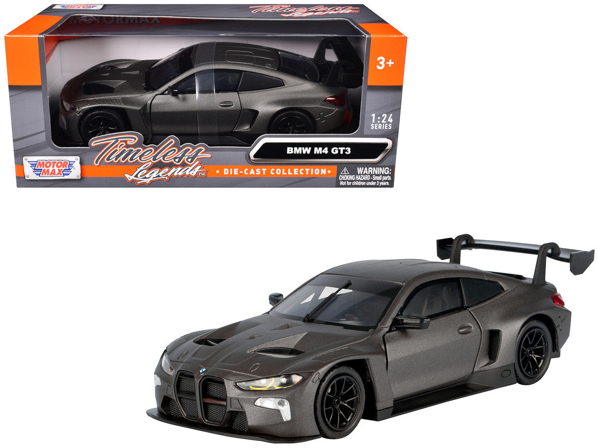 BMW M4 GT3 Matt Black "Timeless Legends" Series 1/24 Diecast Model Car by Motormax by Motormax