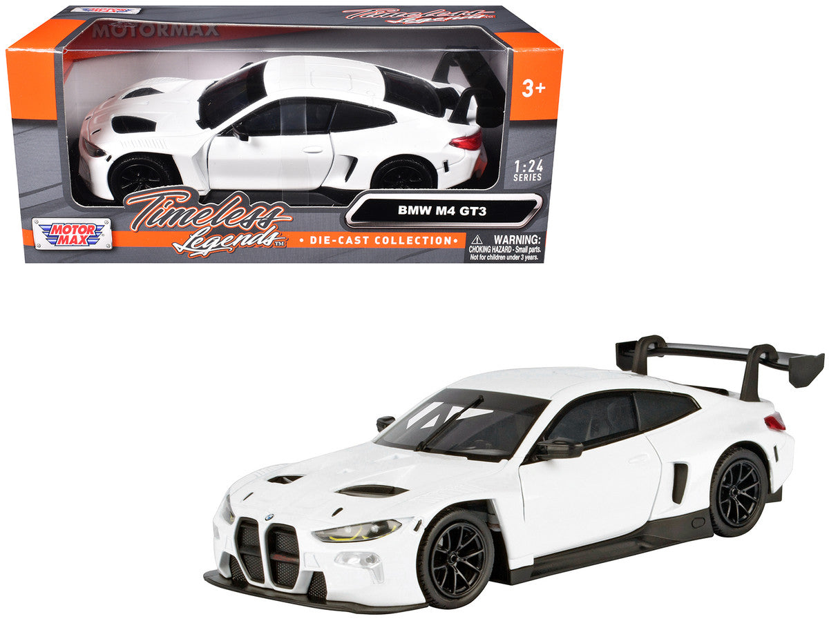 BMW M4 GT3 White "Timeless Legends" Series 1/24 Diecast Model Car by Motormax by Motormax