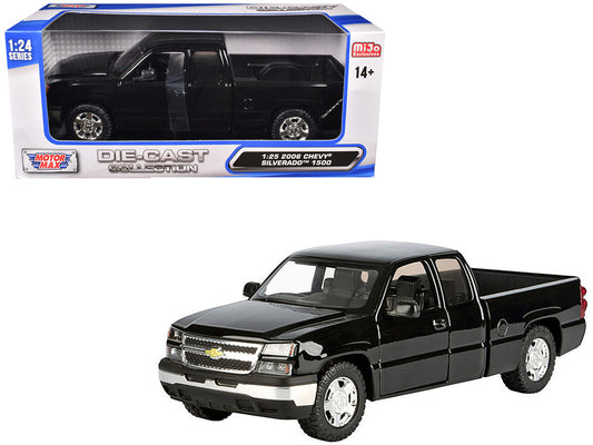 2006 Chevrolet Silverado 1500 Pickup Truck Black "Die-Cast Collection" Series 1/25 Diecast Model Car by Motormax by Motormax