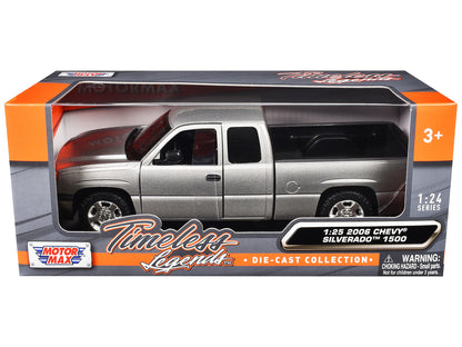 2006 Chevrolet Silverado 1500 Pickup Truck Gray Metallic "Timeless Legends" Series 1/25 Diecast Model Car by Motormax by Motormax
