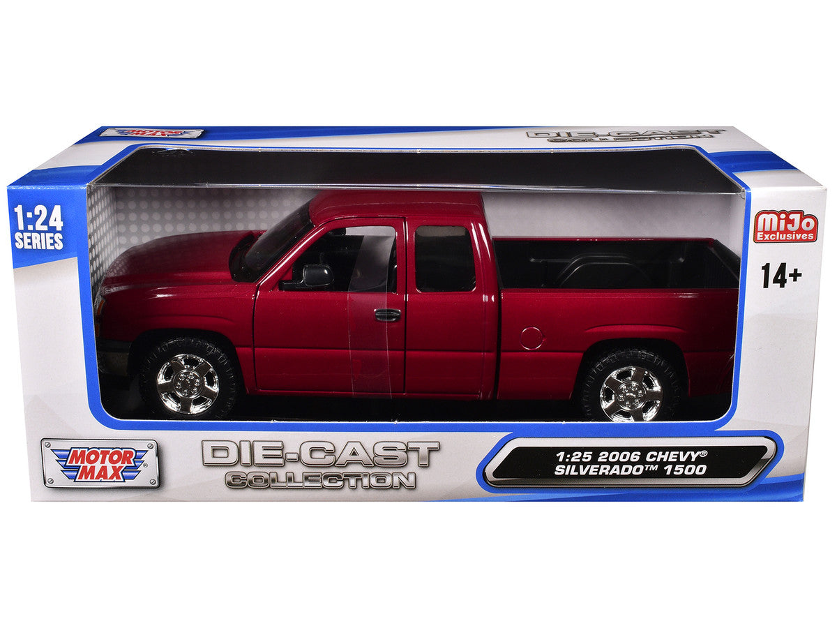 2006 Chevrolet Silverado 1500 Pickup Truck Red Metallic "Die-Cast Collection" Series 1/25 Diecast Model Car by Motormax by Motormax