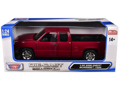 2006 Chevrolet Silverado 1500 Pickup Truck Red Metallic "Die-Cast Collection" Series 1/25 Diecast Model Car by Motormax by Motormax