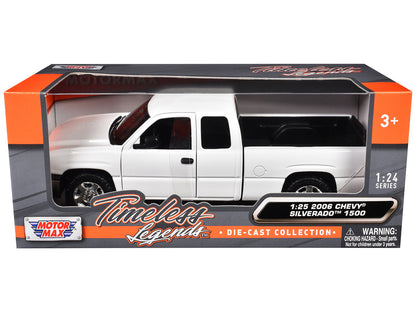 2006 Chevrolet Silverado 1500 Pickup Truck White "Timeless Legends" Series 1/25 Diecast Model Car by Motormax by Motormax