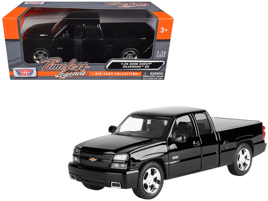 2006 Chevrolet Silverado SS Pickup Truck Black "Timeless Legends" Series 1/25 Diecast Model Car by Motormax by Motormax