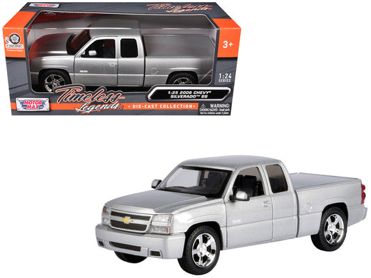 2006 Chevrolet Silverado SS Pickup Truck Silver Metallic "Timeless Legends" Series 1/25 Diecast Model Car by Motormax by Motormax