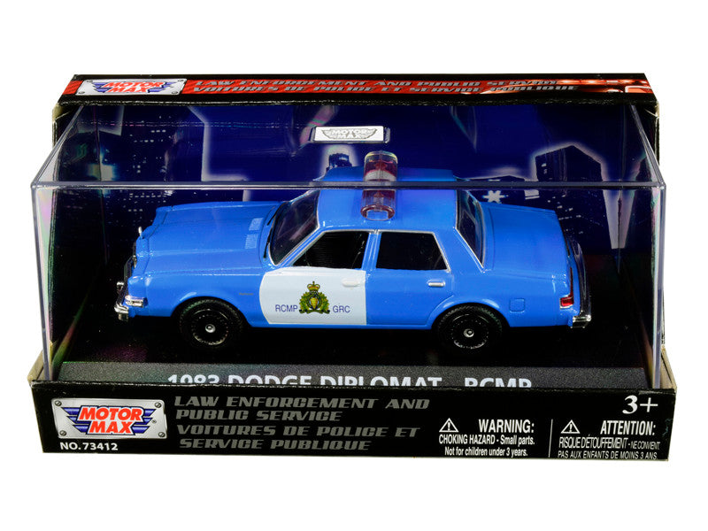 1983 Dodge Diplomat "Royal Canadian Mounted Police" (RCMP) Light Blue and White 1/43 Diecast Model Car by Motormax by Motormax