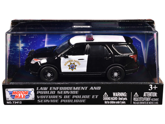 2015 Ford Police Interceptor Utility "California Highway Patrol" Black and White "Law Enforcement and Public Service" Series 1/43 Diecast Model Car by Motormax by Motormax