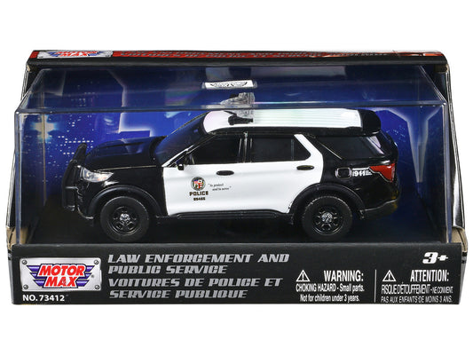 2022 Ford Police Interceptor Utility "LAPD (Los Angeles Police Department)" Black and White "Law Enforcement and Public Service" Series 1/43 Diecast Model Car by Motormax by Motormax