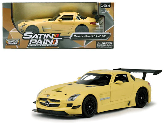Mercedes Benz SLS AMG GT3 Matte Yellow 1/24 Diecast Model Car by Motormax by Motormax