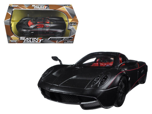 Pagani Huayra Matt Black with Red Interior 1/24 Diecast Model Car by Motormax by Motormax