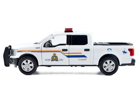 2019 Ford F-150 Lariat Crew Cab Pickup Truck "Royal Canadian Mounted Police" White with Flashing Light Bar and Front and Rear Lights and Sounds "Law Enforcement and Public Service" Series 1/24-1/27 Diecast Model Car by Motormax by Motormax