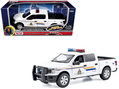 2019 Ford F-150 Lariat Crew Cab Pickup Truck "Royal Canadian Mounted Police" White with Flashing Light Bar and Front and Rear Lights and Sounds "Law Enforcement and Public Service" Series 1/24-1/27 Diecast Model Car by Motormax