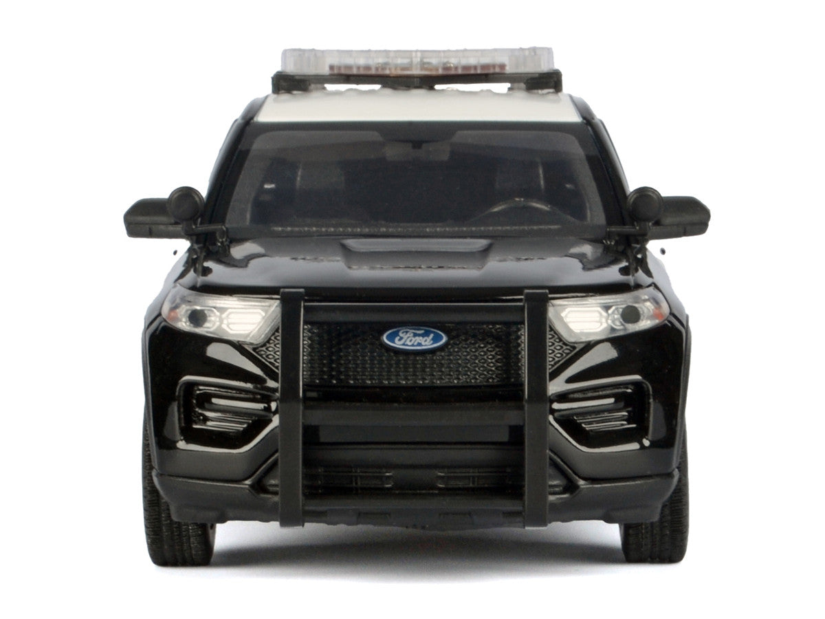 2022 Ford Police Interceptor Utility Black and White "Los Angeles Police Department (LAPD)" with Flashing Light Bar and Front and Rear Lights and Sounds 1/24 Diecast Model Car by Motormax by Motormax