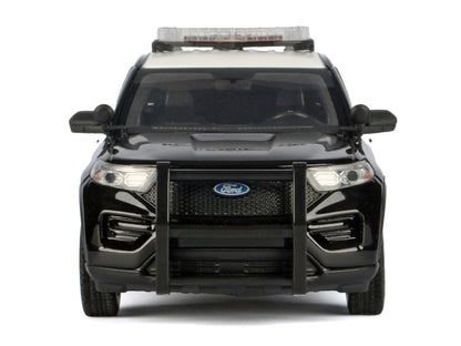 2022 Ford Police Interceptor Utility Black and White "Los Angeles Police Department (LAPD)" with Flashing Light Bar and Front and Rear Lights and Sounds 1/24 Diecast Model Car by Motormax by Motormax