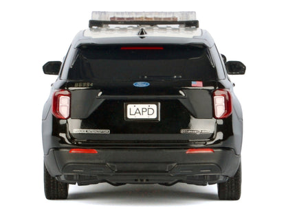 2022 Ford Police Interceptor Utility Black and White "Los Angeles Police Department (LAPD)" with Flashing Light Bar and Front and Rear Lights and Sounds 1/24 Diecast Model Car by Motormax by Motormax