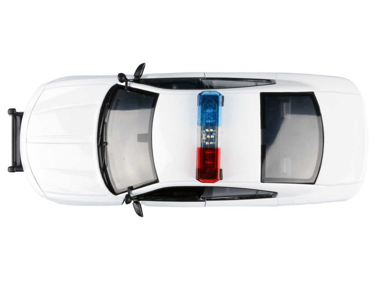 2023 Dodge Charger Pursuit Police Car Unmarked White with Flashing Light Bar Front and Rear Lights and 2 Sounds "Builder's Kit" 1/24 Diecast Model Car by Motormax by Motormax