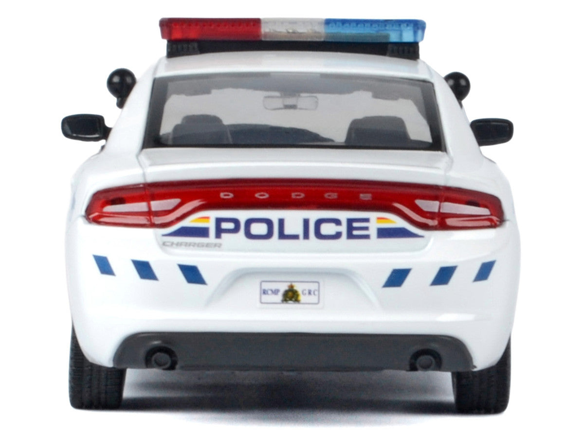 2023 Dodge Charger Pursuit Police Car "Royal Canadian Mounted Police (RCMP)" White with Flashing Light Bar and Front and Rear Lights and Sound 1/24 Diecast Model Car by Motormax by Motormax