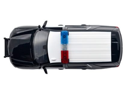 2025 Chevrolet Tahoe PPV "CHP (California Highway Patrol)" Black and White with Flashing Light Bar and Front and Rear Lights and Sounds 1/24 Diecast Model Car by Motormax by Motormax