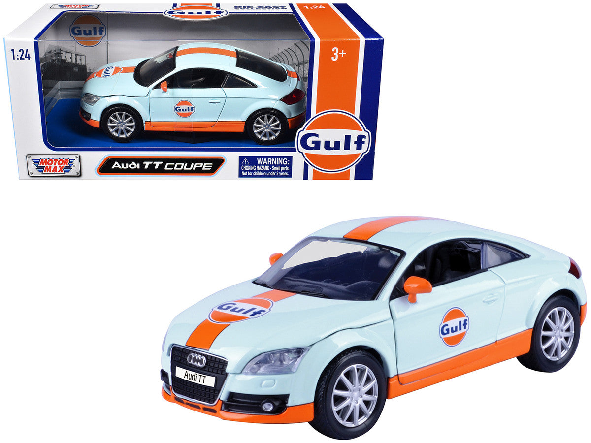 Audi TT Coupe "Gulf Oil" Light Blue with Orange Stripes "Gulf Die-Cast Collection" 1/24 Diecast Model Car by Motormax by Motormax