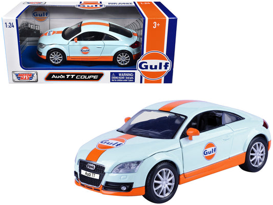 Audi TT Coupe "Gulf Oil" Light Blue with Orange Stripes "Gulf Die-Cast Collection" 1/24 Diecast Model Car by Motormax by Motormax