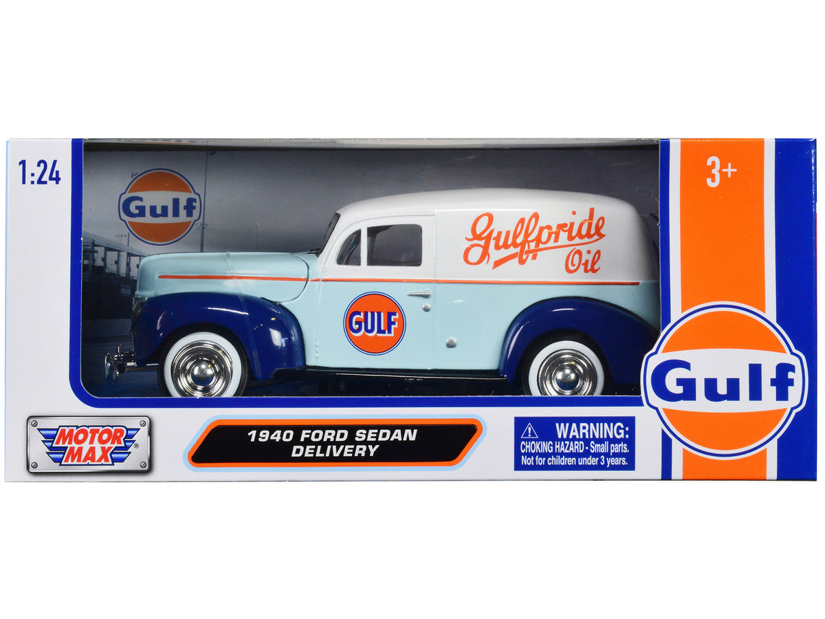 1940 Ford Sedan Delivery Light Blue and White "Gulf Oil-Gulfpride" "Gulf Die-Cast Collection" 1/24 Diecast Model Car by Motormax by Motormax