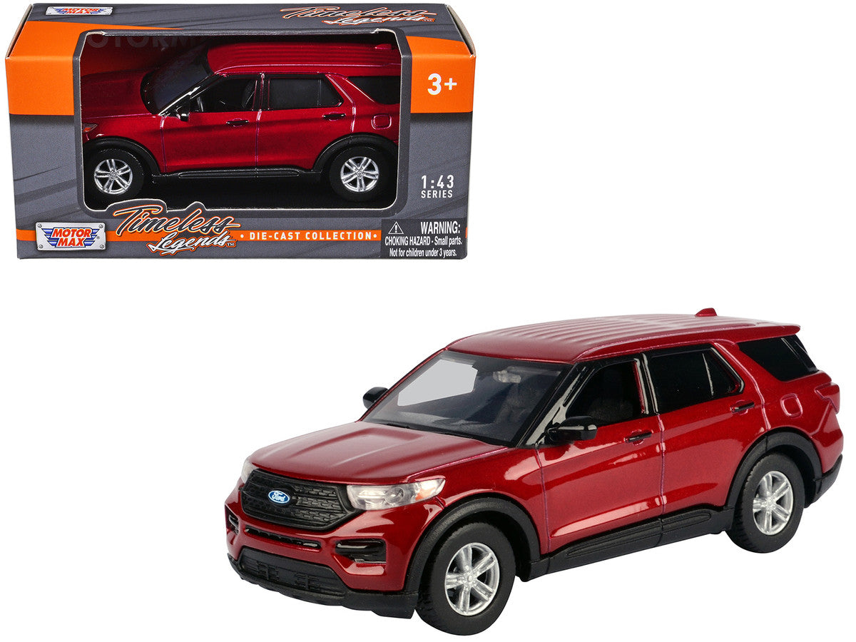 2023 Ford Explorer Red Metallic "Timeless Legends" Series 1/43 Diecast Model Car by Motormax by Motormax