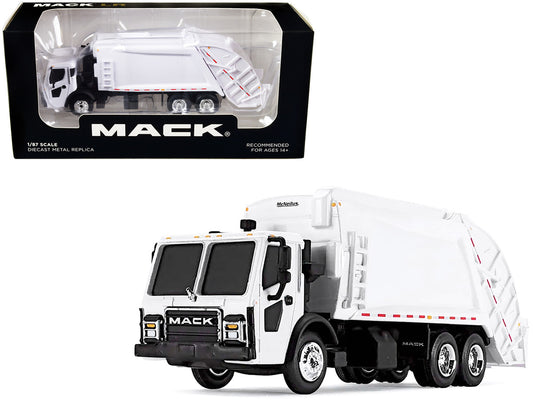 Mack LR with McNeilus Rear Load Refuse Body White 1/87 (HO) Diecast Model by First Gear by First Gear