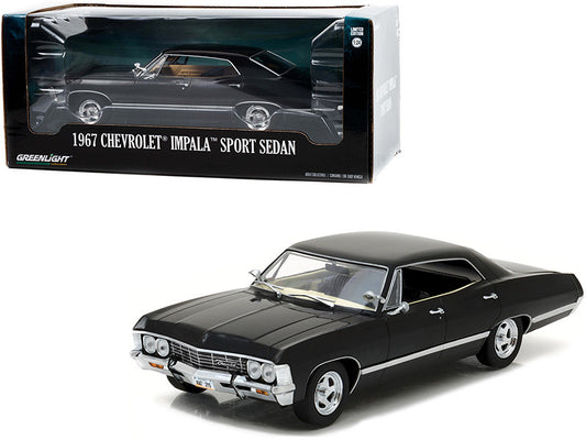 1967 Chevrolet Impala Sport Sedan Tuxedo Black 1/24 Diecast Model Car by Greenlight by Greenlight