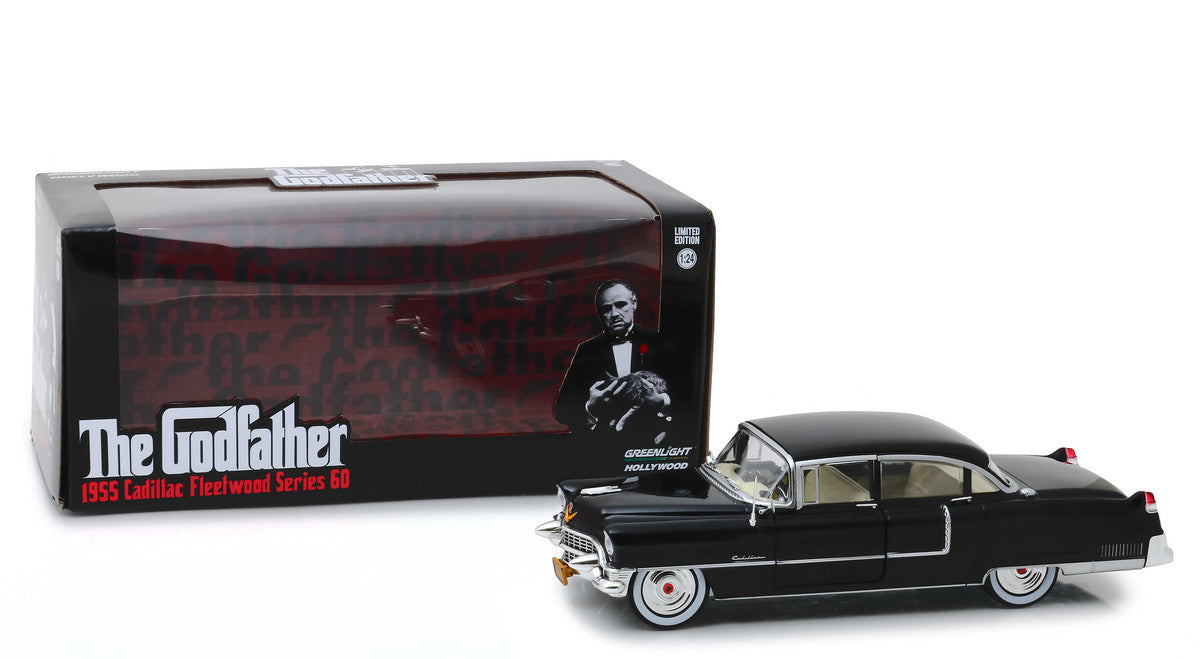 1955 Cadillac Fleetwood Series 60 Black "The Godfather" (1972) Movie 1/24 Diecast Model Car by Greenlight by Greenlight