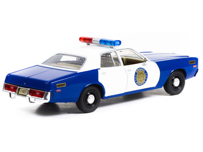 1975 Plymouth Fury "Osage County Sheriff" Blue and White 1/24 Diecast Model Car by Greenlight by Greenlight