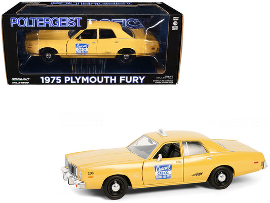 1975 Plymouth Fury Taxi "Crescent Cab Co." Yellow "Poltergeist" (1982) Movie "Hollywood" Series 20 1/24 Diecast Model Car by Greenlight by Greenlight