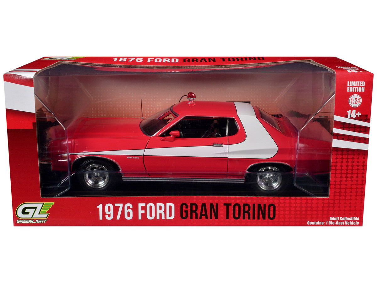 1976 Ford Gran Torino Red with White Graphics "Hollywood Greatest Hits" Series 1/24 Diecast Model Car by Greenlight by Greenlight
