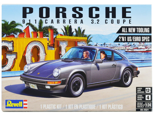 Level 4 Model Kit Porsche 911 Carrera 3.2 Coupe 2-in-1 Kit 1/24 Scale Model by Revell by Revell