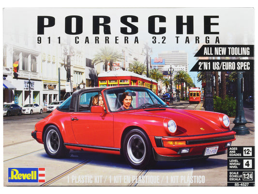 Level 4 Model Kit Porsche 911 Carrera 3.2 Targa 2-in-1 Kit 1/24 Scale Model by Revell by Revell