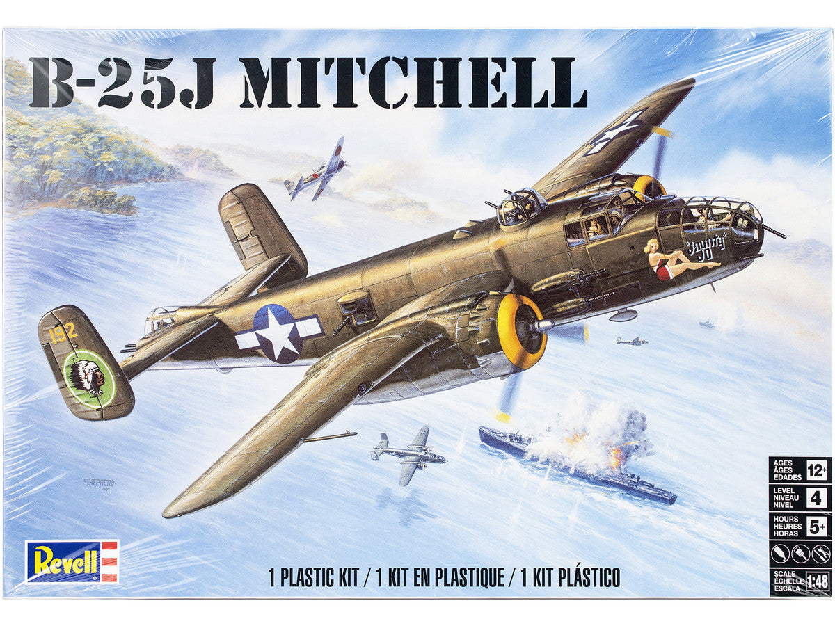 Level 4 Model Kit B-25J Mitchell Medium Bomber Plane 1/48 Scale Model by Revell by Revell
