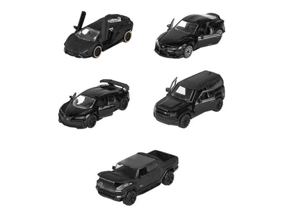 Black Edition (2026) 5 Piece Set 1/64 Diecast Model Cars by Majorette-0