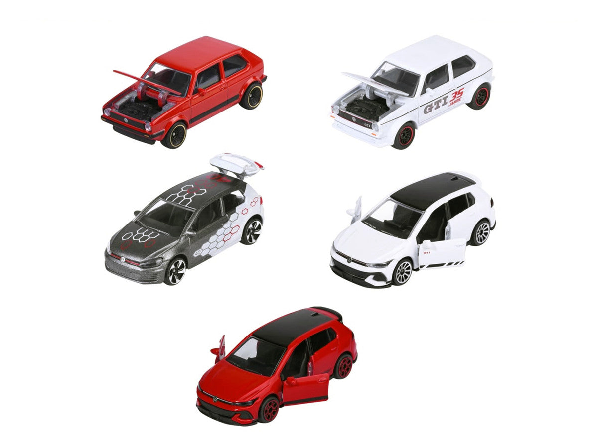 "Volkswagen Gold GTI" 5 Piece Set 1/64 Diecast Model Cars by Majorette-0