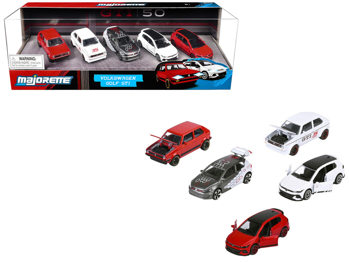 "Volkswagen Gold GTI" 5 Piece Set 1/64 Diecast Model Cars by Majorette-2