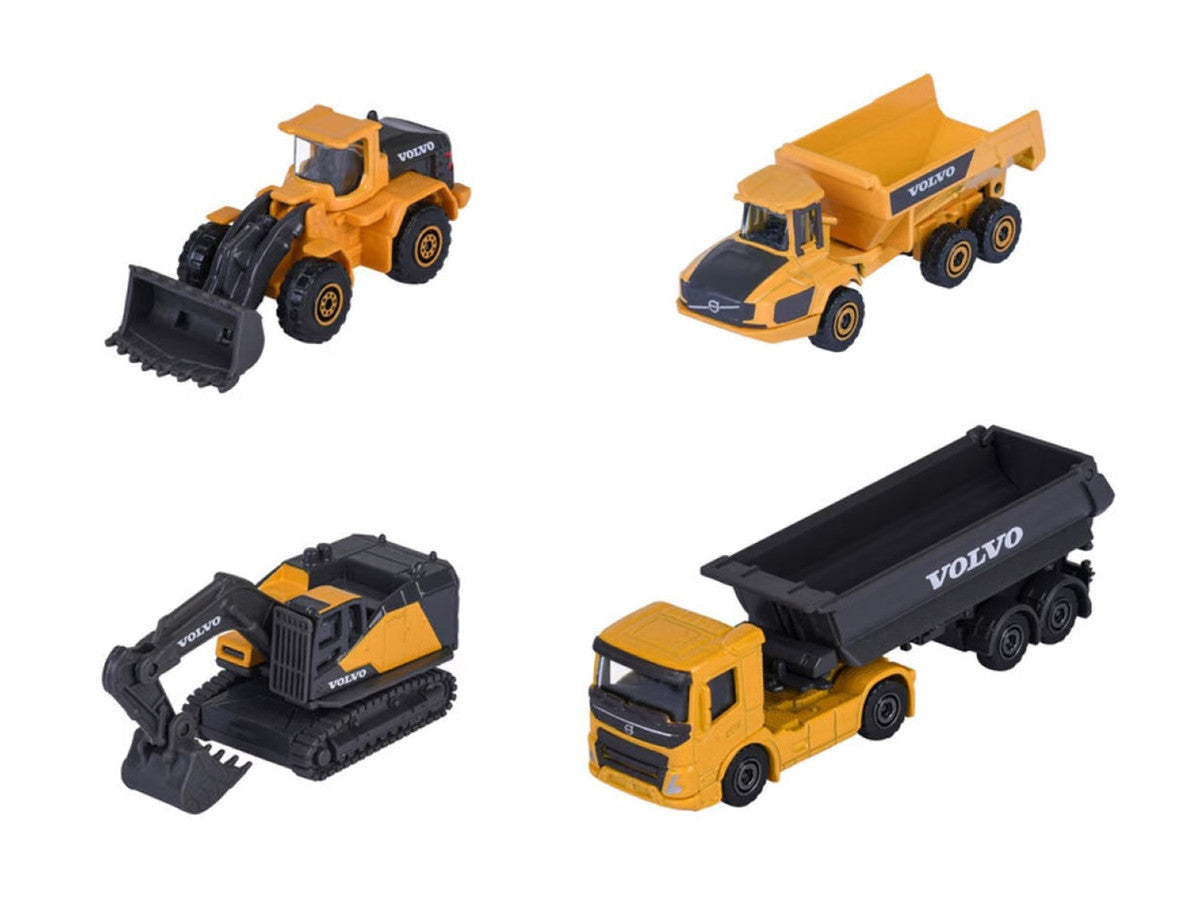 "Volvo Construction" (2026) 4 Piece Set 1/64 Diecast Model Cars by Majorette-1
