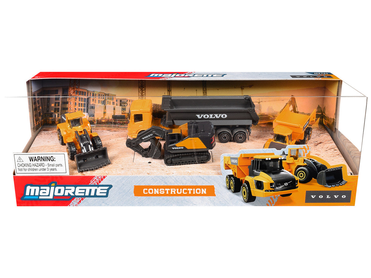 "Volvo Construction" (2026) 4 Piece Set 1/64 Diecast Model Cars by Majorette-2