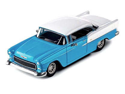 1955 Chevrolet Bel Air Blue and White "Collection" Series 1/64 Diecast Model Car by Majorette by Majorette