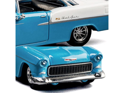 1955 Chevrolet Bel Air Blue and White "Collection" Series 1/64 Diecast Model Car by Majorette by Majorette