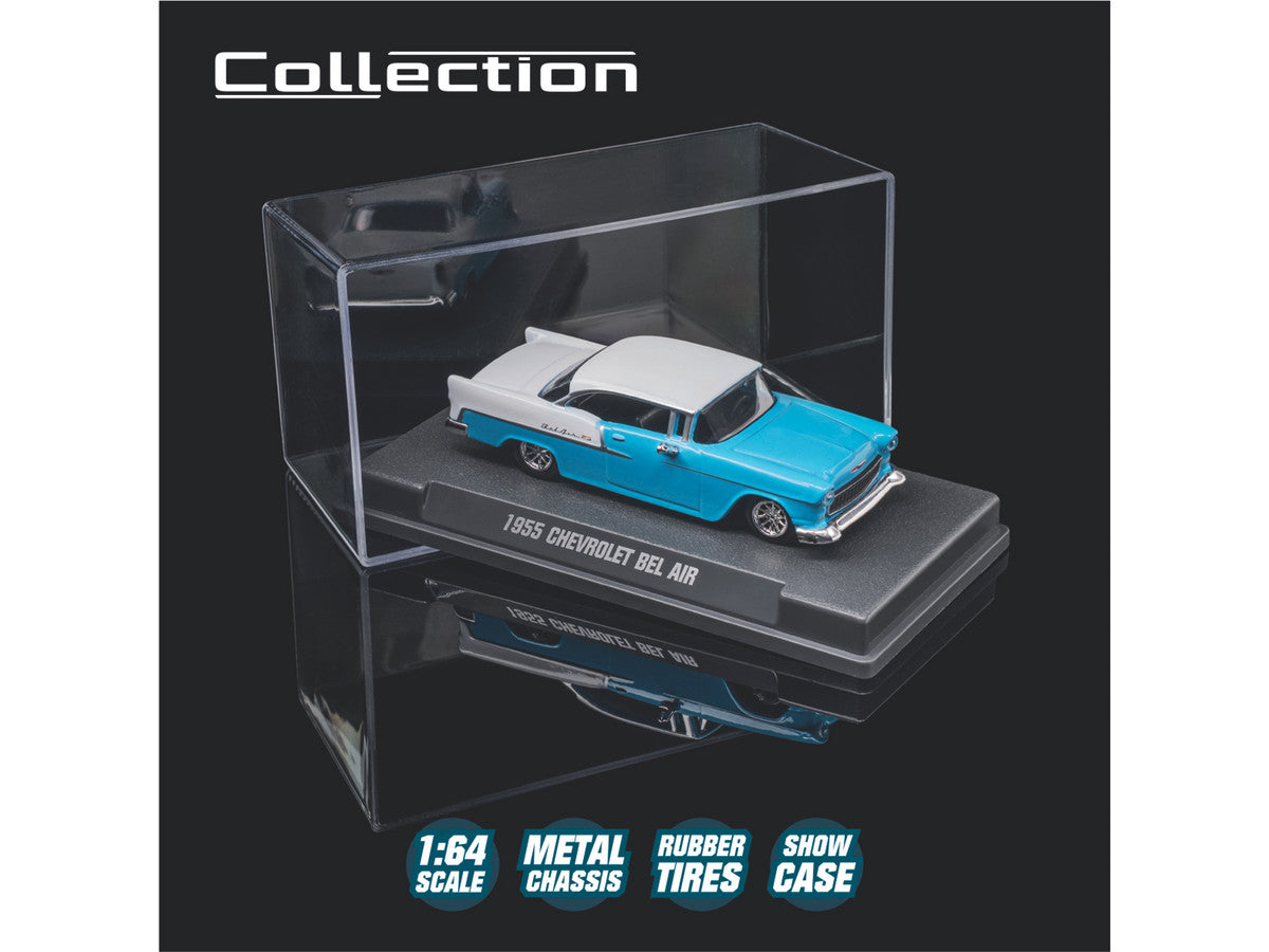 1955 Chevrolet Bel Air Blue and White "Collection" Series 1/64 Diecast Model Car by Majorette by Majorette