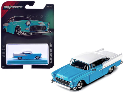 1955 Chevrolet Bel Air Blue and White "Collection" Series 1/64 Diecast Model Car by Majorette by Majorette