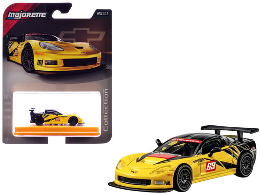 2005 Chevrolet Corvette C6R #69 Yellow and Black "Collection" Series 1/64 Diecast Model Car by Majorette by Majorette