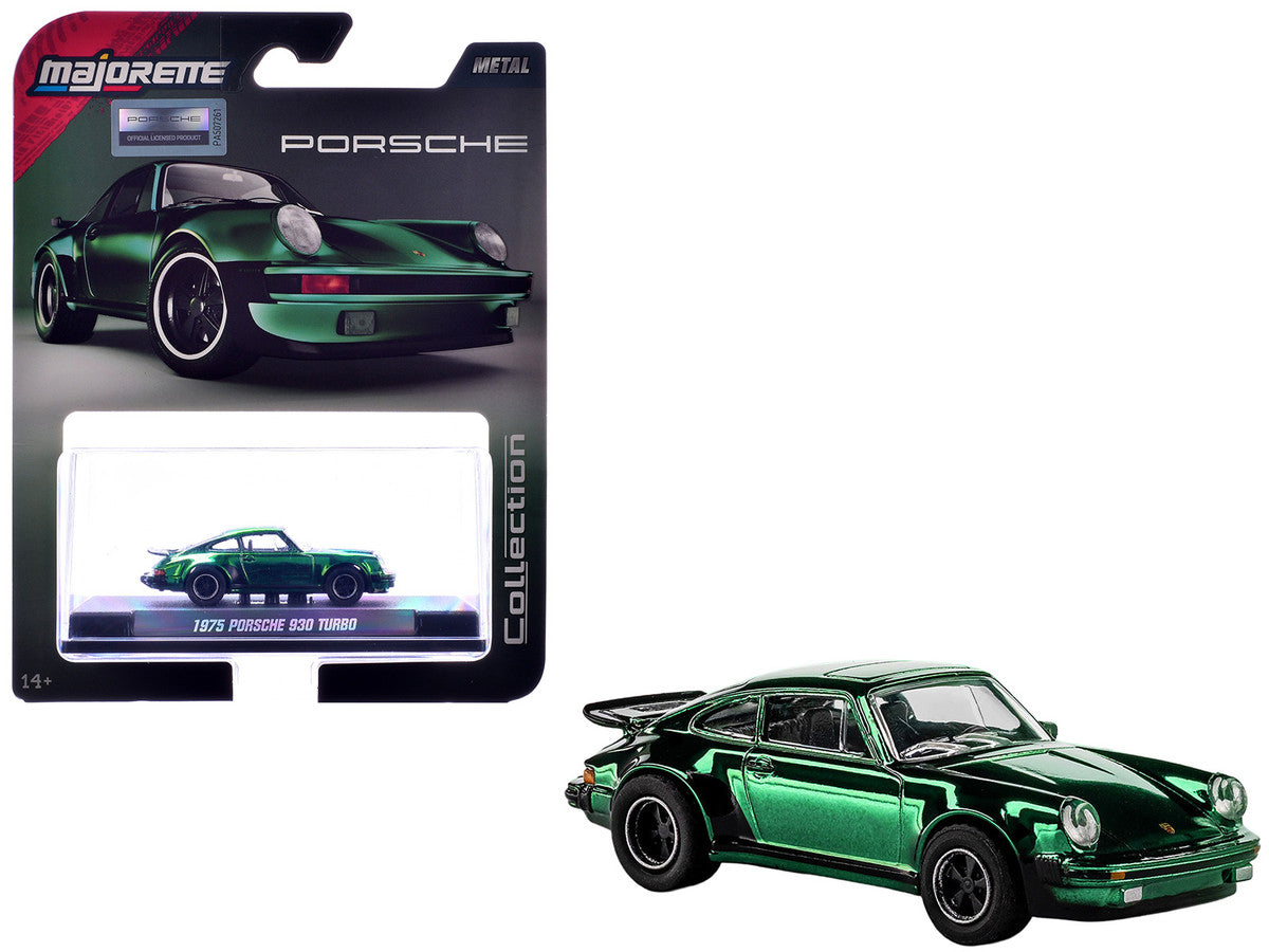 1975 Porsche 930 Turbo Green Metallic "Collection" Series 1/64 Diecast Model Car by Majorette by Majorette