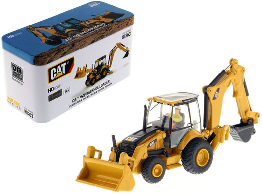 CAT Caterpillar 450E Backhoe Loader with Operator "High Line" Series 1/87 (HO) Scale Diecast Model by Diecast Masters by Diecast Masters