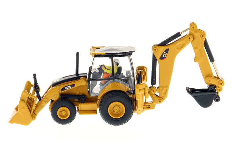 CAT Caterpillar 450E Backhoe Loader with Operator "High Line" Series 1/87 (HO) Scale Diecast Model by Diecast Masters by Diecast Masters